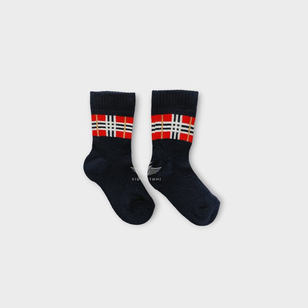 SOCKS JR NBLU/RED/WHITE MDIS LYCRA WOOL