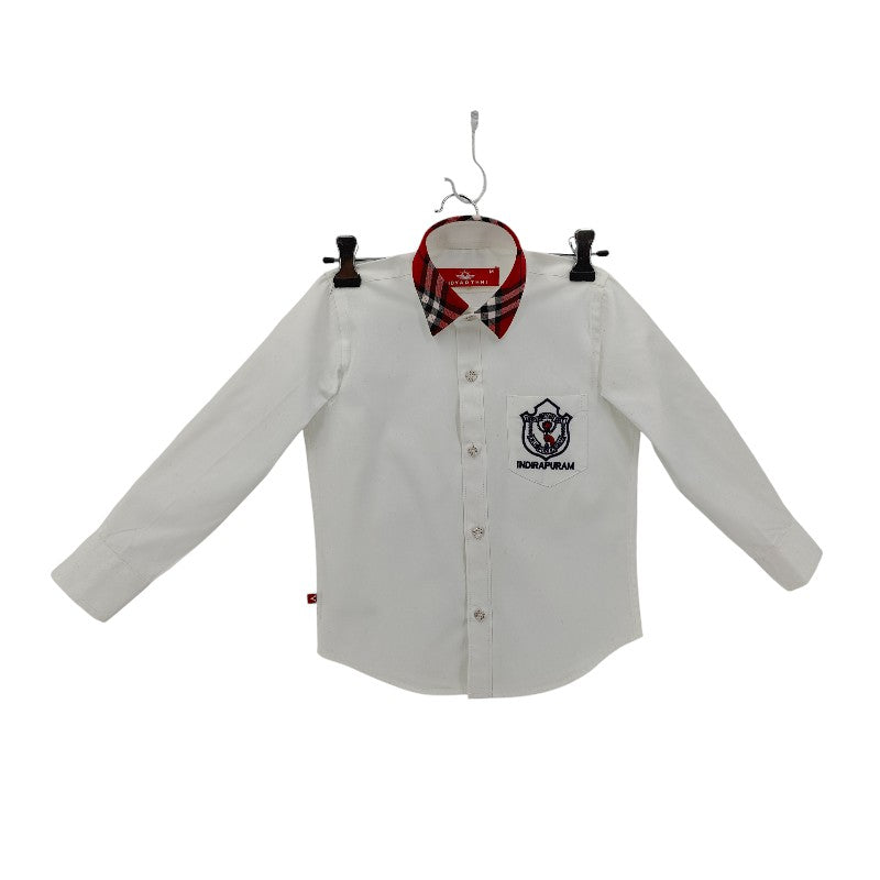 SHIRT F/S WHITE/RED CHECK (GR NUR, LKG & UKG) DPS INP