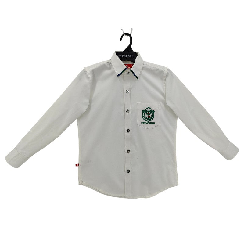 SHIRT F/S WHITE/GREEN CHK (GR VI-VII-VIII) DPS INP