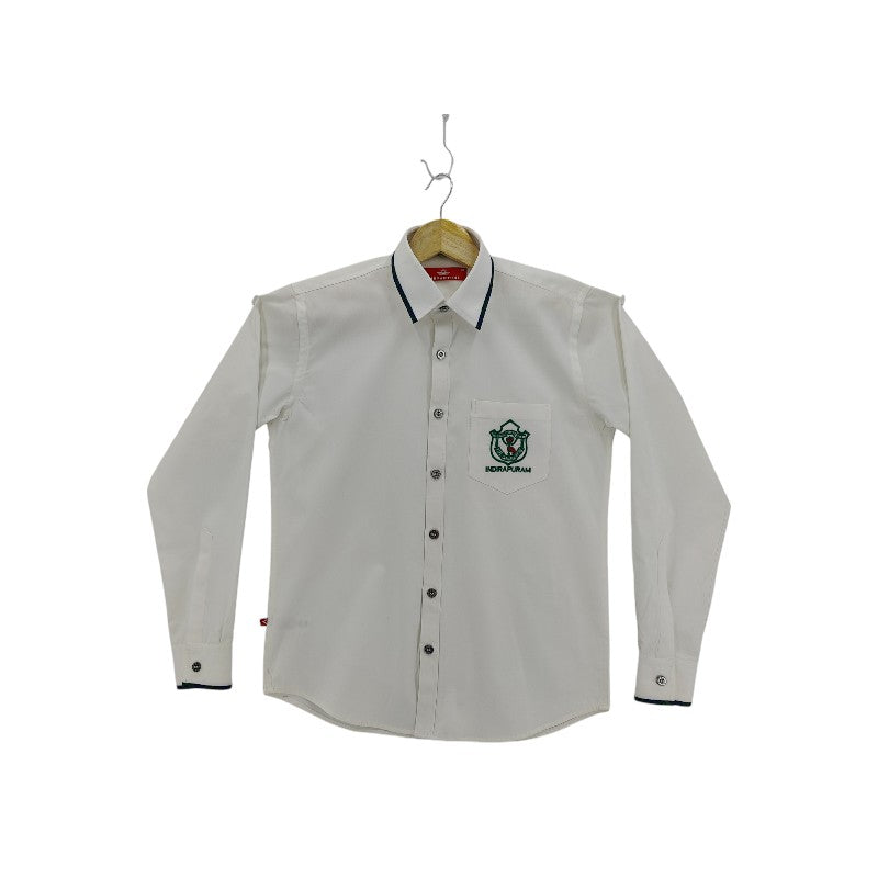 SHIRT F/S WHITE/GREEN CHK (GR IX-X-XI-XII) DPS INP