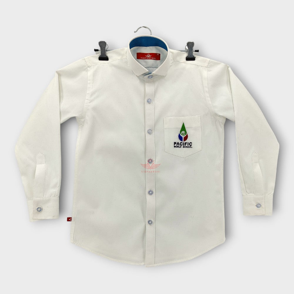 SHIRT F/S OFF WHITE PACIFIC W. SCHOOL LEXUS TWILL