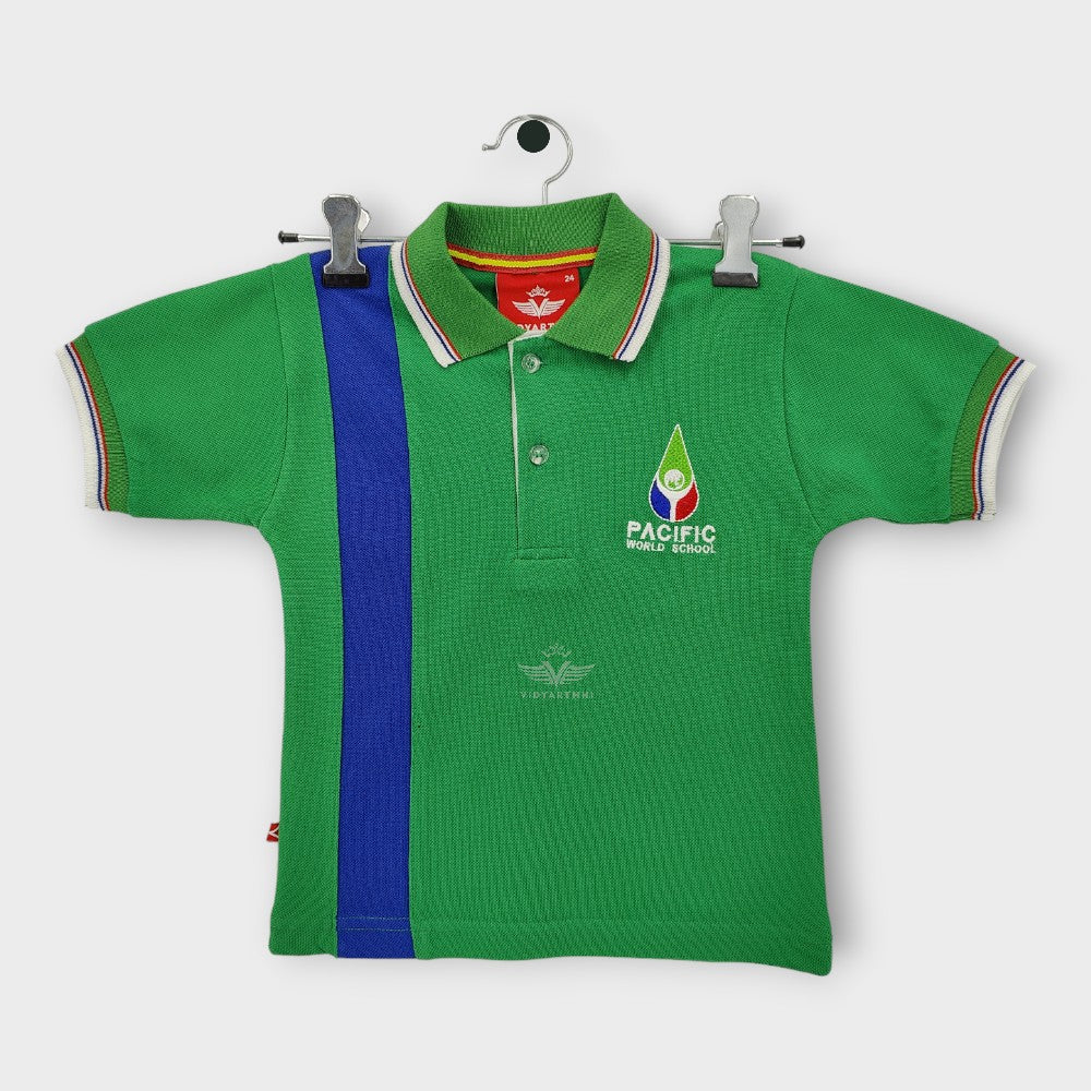 T SHIRT H/S R/G/B PACIFIC W. SCHOOL MATTY GREEN