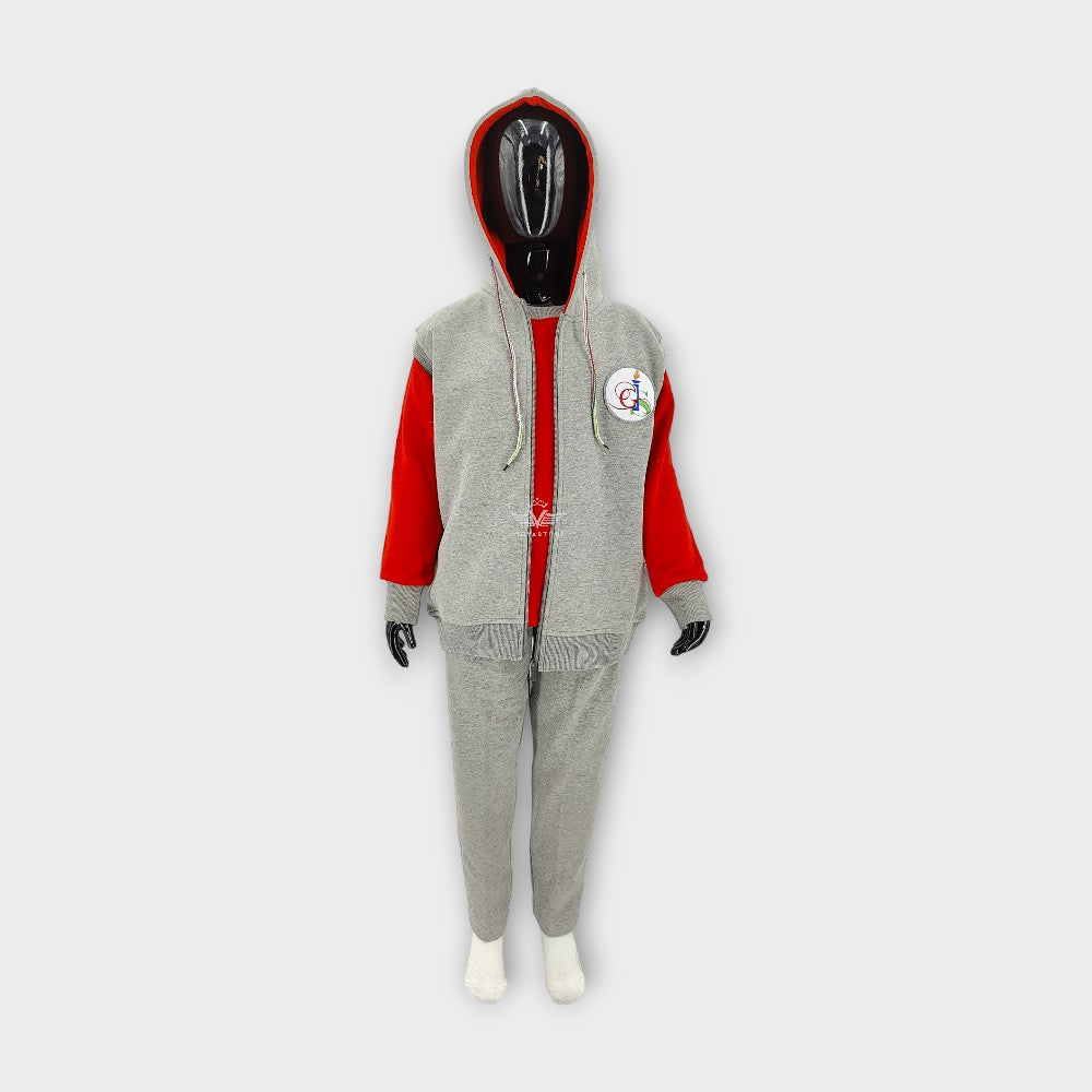LOWER GREY MILANGE GAURS INTERNATIONAL PC FLEECE RED