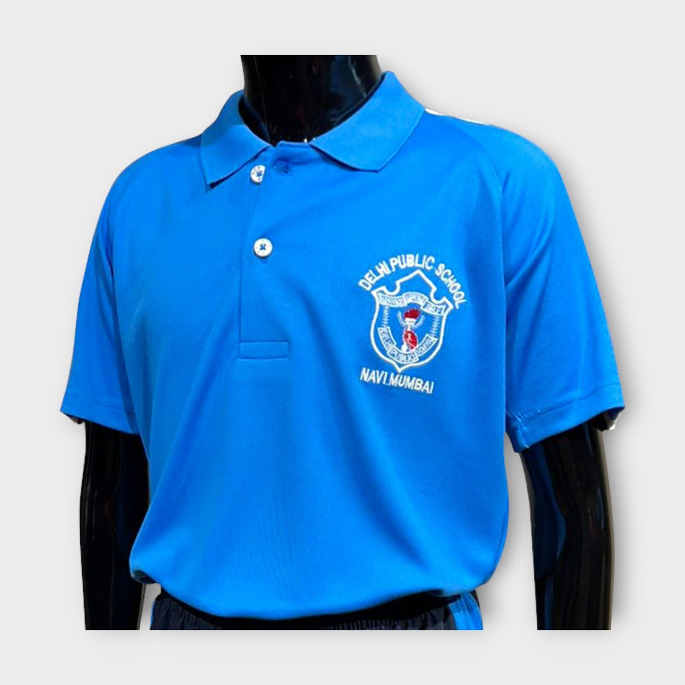 T-SHIRT H/S (SPORTS UNIFORMS) I & II INDIGO BLUE  DPS NAVI MUMBAI DRY FIT