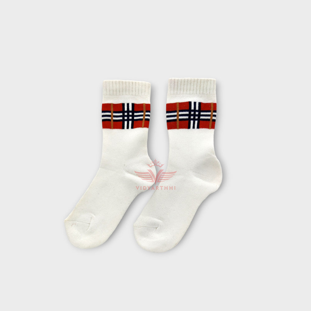 SOCKS JR NBLU/RED/WHITE MDIS  LYCRA WOOL