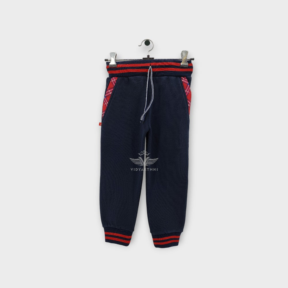 TRACK SUIT-JR N BLUE/ RED CHK MDIS