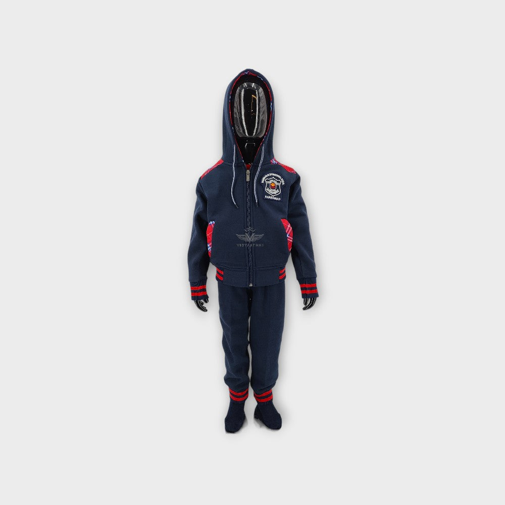 TRACK SUIT-JR N BLUE/ RED CHK MDIS