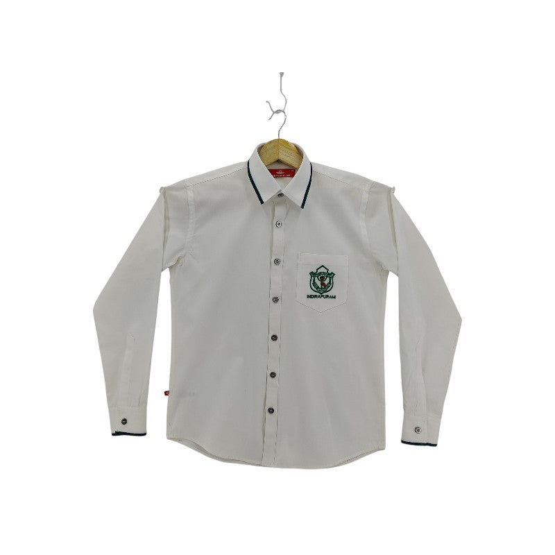 SHIRT F/S OFF WHITE/GREEN CHK (GR IX-X-XI-XII) DPS INP TWILLIGHT