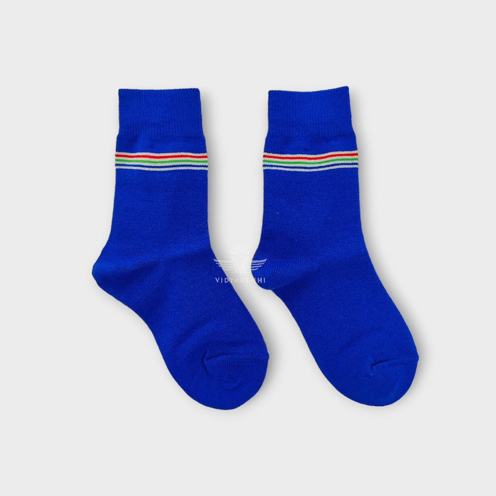 SOCKS ACRO JR R BLUE PACIFIC  W. SCHOOL WOOL SPANDEX