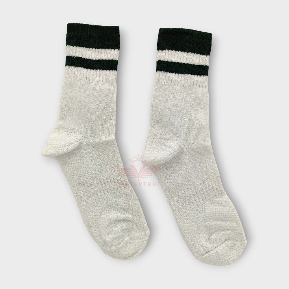 SOCKS- WHITE/GREEN (I & II) DPS NAVI MUMBAI COTTON LYCRA