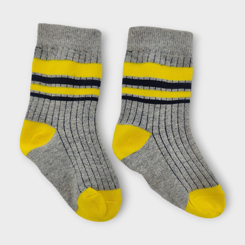 SOCKS JR YELLOW/GREY SPS ( MONTS ) COMBED COTTON