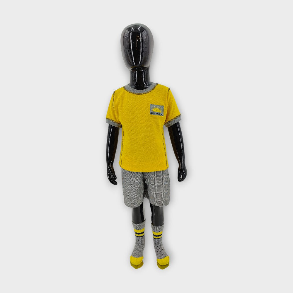 T.SHIRT H/S YELLOW/GREY SPS ( MONTS )  MATTY