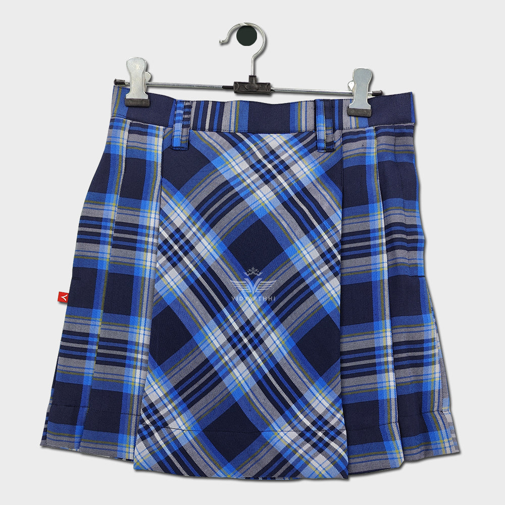 SKIRT BLUE TURQOISH CHECK PACIFIC  W. SCHOOL TWILL