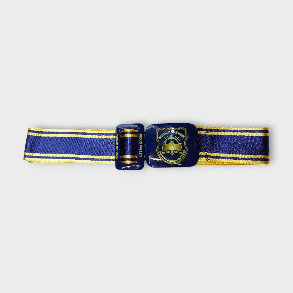 BELT NBLUE /YELLOW INDUS NOIDA   POLYSTER SATIN IMP