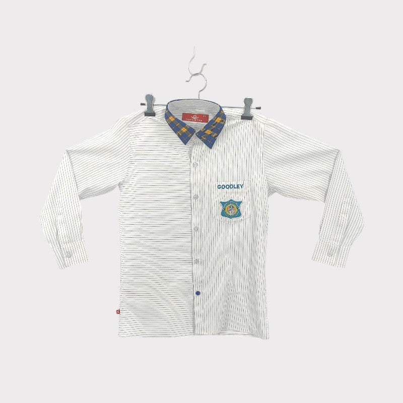 SHIRT F/S BOYS WHITE/NB LINING GPS  MAFATLAL PC