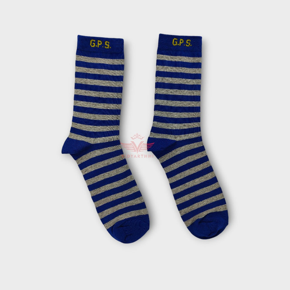 SOCKS- RBLUE/GREY GPS  COTTON LYCRA