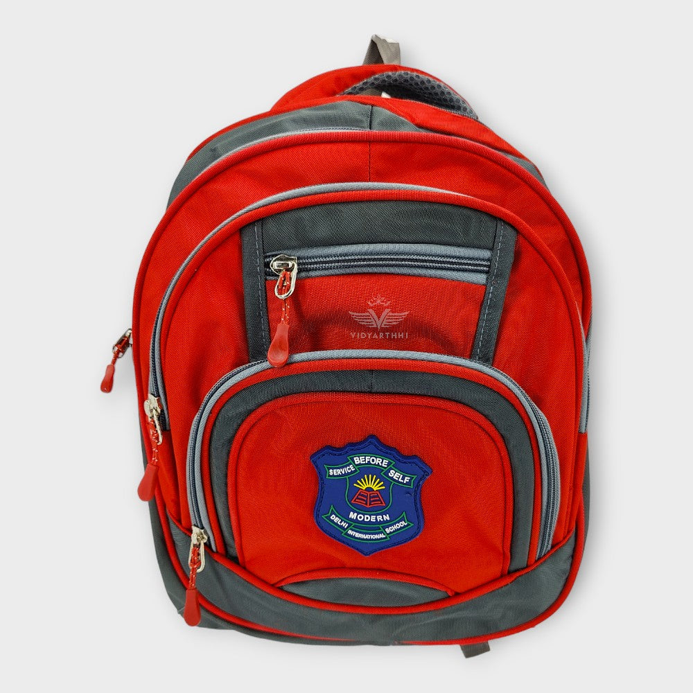 SCHOOL BAG RED/GREY MDIS  MATTY NURSERY & PREP