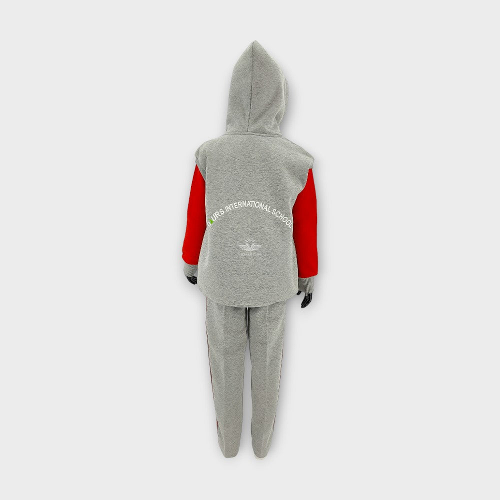 LOWER GREY MILANGE GAURS INTERNATIONAL PC FLEECE RED