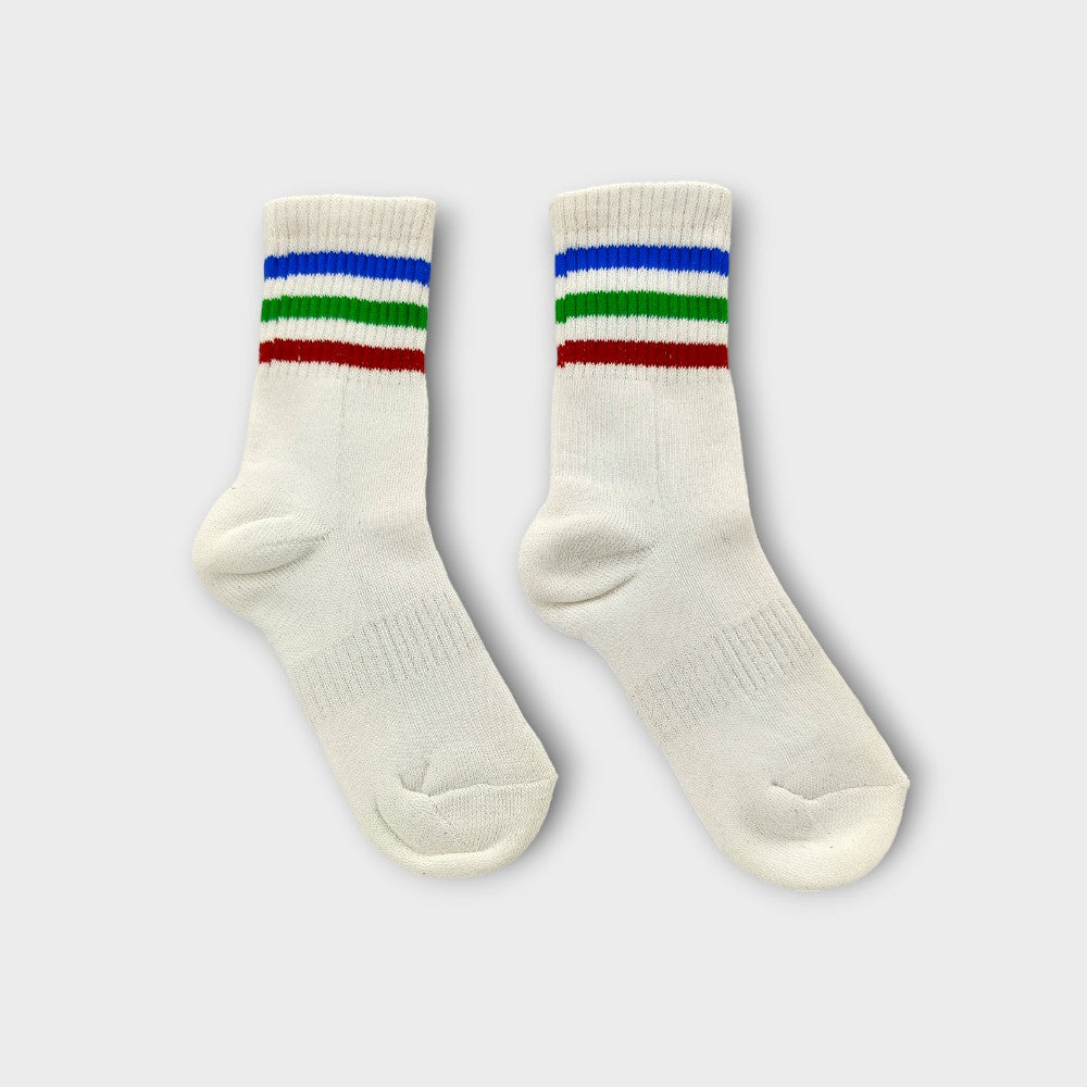 CUSHION SOCKS WHITE/B.R.G PACIFIC  W. SCHOOL LYCRA  2% COTTON 98%